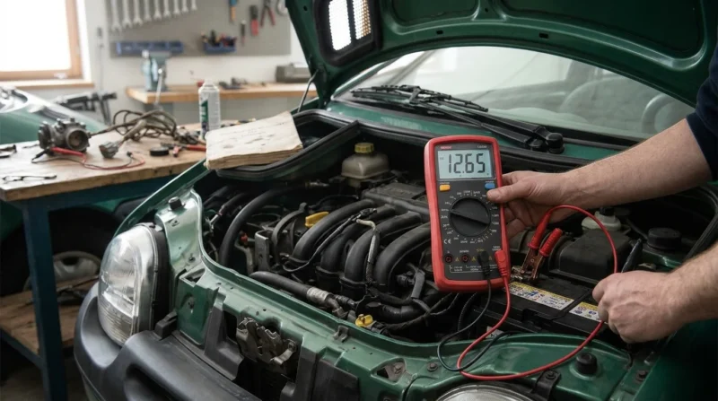 Contrôle de la tension d'une batterie sur Renault Twingo 1.